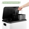 2x4 Gallon Dual Trash Can with Removable Inner Bucket, Step Waste Bin with Soft Close Lid, 30L Rectangle Garbage Can for Kitchen, Bathroom - 2 of 4