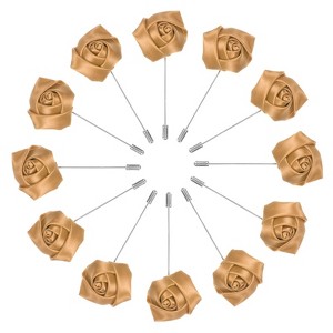 Unique Bargains Ribbon Alloy Multipurpose Use Durable Flower Lapel Pin 3.5 x 1.38 Inch 12 Pcs - 1 of 4
