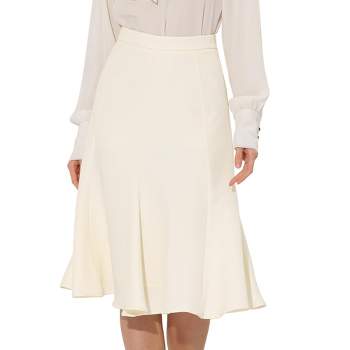 Allegra K Women's Side Zipper High Waist Elegant Flared A Line Midi Skirts