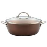 Ayesha Home Collection 7.5qt Porcelain Enamel Nonstick One Pot Meal Stockpot Brown