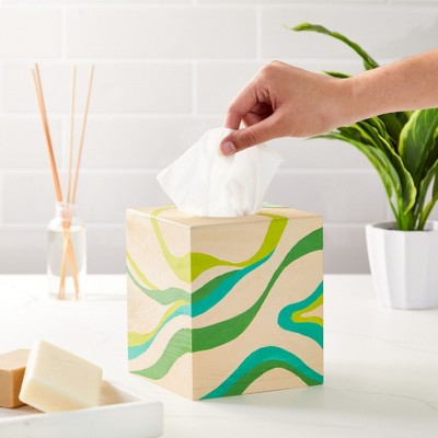 Unfinished Pine Wood Tissue Box Cover for DIY Crafts