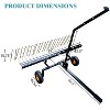 TROPOW 60-Inch Heavy Duty Garden Rake ¨C Adjustable Stainless Steel Tow-Behind Dethatcher for Yard, Farm & Grass Cleaning - 2 of 4