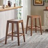 Set of 2 Maybelle Farmhouse Wooden Counter Height Barstools - Christopher Knight Home - 2 of 4