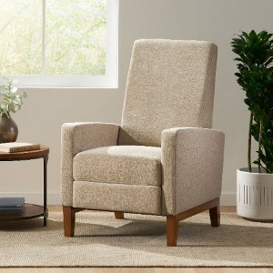 Modern Push-Back Recliner Chair, Upholstered Sofa Chair, Armchair with Rubberwood Legs, Wingback Accent Stools -Christopher Knight Home - 1 of 4