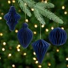 Northlight Accordion Honeycomb Foldable Paper Christmas Ornaments - 4" - Navy Blue - Set of 4 - 2 of 4