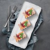 Posh Setting 13.75 X 6 Inch Rectangle White and Silver Rim Plastic Serving Tray - 6 Pack - 2 of 4