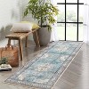2'x6' Boho Printed Area Rug, Low Pile Non-Slip, Washable, Non-Shedding Vintage Thin Indoor Carpet for Living Room, Nursery, Brown - 3 of 4