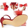 Perphy Women's Back to College Open Toe Ankle Strap Mesh Bow Tie High Stiletto Heels - 3 of 4