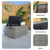 Moda Furnishings 260 Gallon Patio Outdoor Wicker Steel Storage Deck Box - 4 of 4