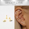 Blue Marquise CZ Flat Back Earrings for Cartilage Helix Tragus Lobe Gold Plated Sterling Silver 1 pair by Ginger Lyne - 2 of 4