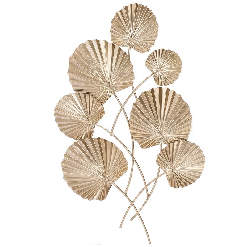 LuxenHome Gold Palm Leaf Metal Ornamental Wall Decor Wall Art, 3 of 14