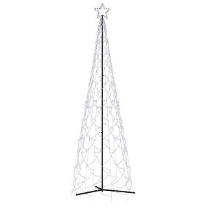vidaXL Christmas Cone Tree Decoration Artificial Christmas Tree with LEDs - Cold White 10 x 3 ft - 1 of 4