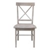 Set of 2 X Back Chairs with Solid Wood Seat Washed Gray/Taupe - International Concepts - 2 of 4
