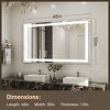 Keonjinn LED Front Light Bathroom Vanity Wall Mirror, 3 Color Temperatures, Anti-fog - 3 of 4