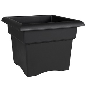 Bloem Veranda Deck Box Planter Square: 18" - Black - 1 of 4