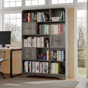 SOLACE FURNITURE 70" Tall Bookshelf with with 3 Bins Storage, 48" Wide Modern 5 Tier Bookcase for Living Room,Office - 1 of 4