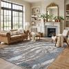 World Rug Gallery Marble Swirl Shag Rug – Blue – Medium Pile – Great for Living Room, Bedroom, or Entryway - 2 of 4