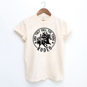 Simply Sage Market Women's Call The Thing Rodeo Circle Short Sleeve Garment Dyed Tee - 1 of 2