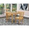HomeStock 3-Piece Natural Brown Oak Finish Solid Wood Top Dining Table Set - 2 of 4