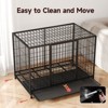 XBRIGH 42/38 Inch Dog Crates for Meidum Small Dogs Folding Metal Wire Cages Dog Kennels Pet Cage with Double-Door, Removable Tray White - 4 of 4