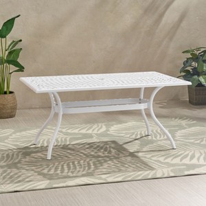 Christopher Knight Home Phoenix Traditional Outdoor Aluminum Rectangular Dining Table - 1 of 4