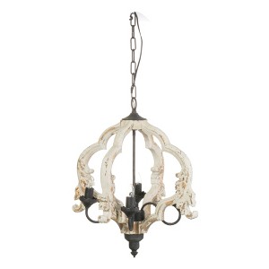 Swithun 4-Light Chandelier Antique White/Gold - A&B Home: UL Listed, No Assembly, Modern Ceiling Fixture - 1 of 3