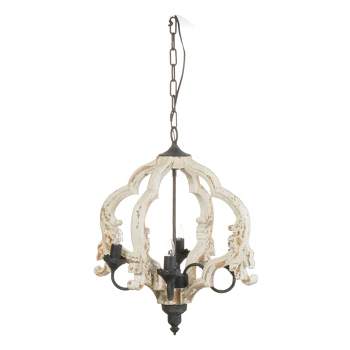 Swithun 4-Light Chandelier Antique White/Gold - A&B Home