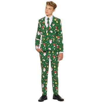 OppoSuits Teen Boys Christmas Suit - Santaboss - Green