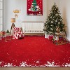 Snowflake Christmas Area Rug Machine Washable Area Carpet, Non-Slip Non-Shedding Rugs Festive Decor for Living Room & Bedroom Spaces - 2 of 4