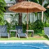 Costway Patio 6FT Tropical Thatched Tiki Beach Umbrella Portable Outdoor Market Tilt - 4 of 4