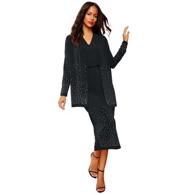 Roaman's Ultrasmooth Fabric Long Sleeve Cardigan