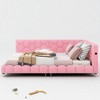 Full Size Upholstered Platform Bed with LED Lights, USB Ports, Teddy Fabric, No Box Spring Needed, White Modern Frame - 4 of 4