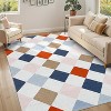 Coucheta Washable Checkered Area Rug, Non-Slip & Stain Resistant, Modern Geometric Plaid Carpet for Bedroom, Living Room, Hallway, Dining & Nursery - 2 of 4