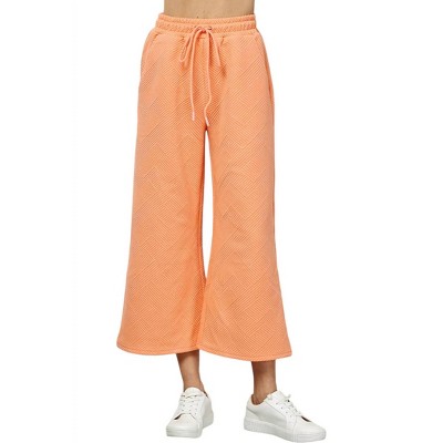 Women's Textured Soft Cropped Wide Pants - SEE AND BE SEEN