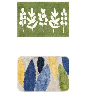 REGALWOVEN Soft Plush Reversible Non-Slip Extra Thick Microfiber Quick Dry Bath Mats 2 Pcs - 1 of 4