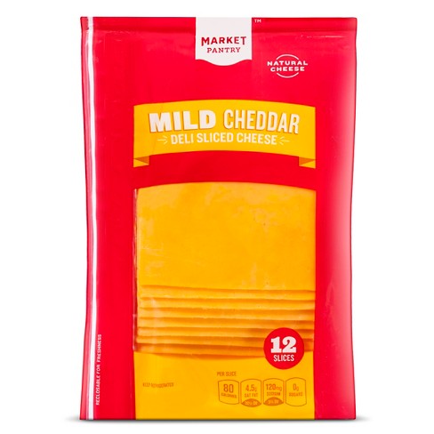 Deli Sliced Mild Cheddar Cheese 12ct Market Pantry Target