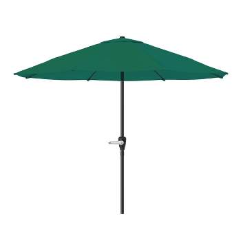 Nature Spring 9-ft Easy Crank Patio Umbrella with Vented Canopy for Deck, Balcony, Backyard, or Pool