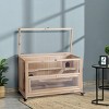 39'' Wooden Hamster Cage with 3 Levels,2 Huts,Ramps,Pull Out Tray and Wheels,Small Animal Cage for Syrian and Dwarf Hamsters – LAOTIES - 2 of 4