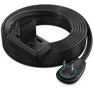 Maximm Cable 360 Degree Rotating Flat Plug Extension Cord 16 AWG 3-Outlet, 2 Prong with Safety Cover - UL Certified - 1 of 4
