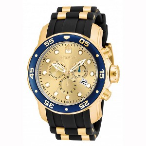 Invicta 17881 Men's Pro Diver Champagne Dial Gold Steel & Rubber Strap Chronograph Dive Watch - 1 of 4