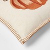 Embroidered Pumpkin Lumbar Throw Pillow Neutral/Orange - Threshold™ - image 4 of 4