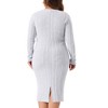 Agnes Orinda Women's Plus Size Elegant Back Slit V Neck Long Sleeve Wrap Sweater Midi Dresses - 4 of 4