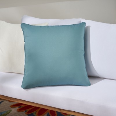Turquoise Reversible 20" Square Indoor Outdoor Throw Pillow