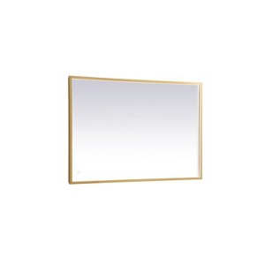 Elegant Lighting Pier 27x30 inch LED Mirror with Adjustable Color Temperature 3000K/4200K/6400K in Brass - 1 of 4