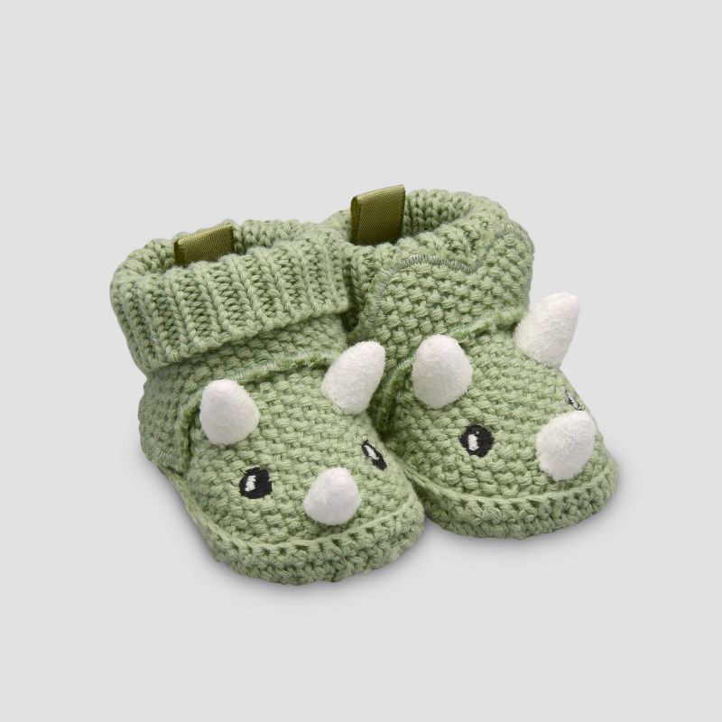 Carter&#39;s Just One You&#174; Baby Boys&#39; Knitted Dino Slippers - Green, 1 of 9