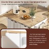 QingMoon Large Kitchen Island Cart with 2 Drop Leaf, Power Outlet, Storage Cart on 5 Wheels with 3 Drawers, with Spice & Towel Rack, for Kitchen - 4 of 4