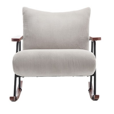 GlasFlength Accent Chairs Modern Rocking Chair Armchair Lazy Chair Sofa Chair Reading Chair for Living Room, Gray, 30.7"*31.1"*30.3"