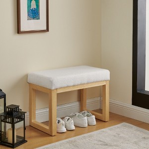 Okak Modern Shoe-Changing Bench with Wooden Frame & Soft Cushioned Seat,Small Footrest Accent Bench for Entryway,Bedroom - 1 of 4