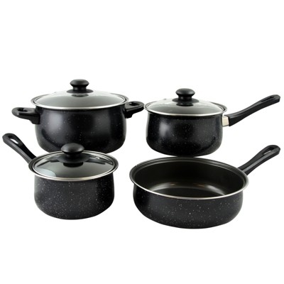 Casselman Black Speckled Carbon Steel 7-Piece Non-Stick Cookware Set