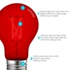 Luxrite A19 LED Red Light Bulb, 4.5W=60W Equivalent, Clear Glass Filament, UL Listed, Indoor Outdoor, Porch, Decoration, E26 Standard Base 6 Pack - 4 of 4